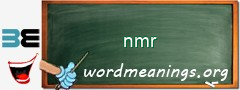 WordMeaning blackboard for nmr